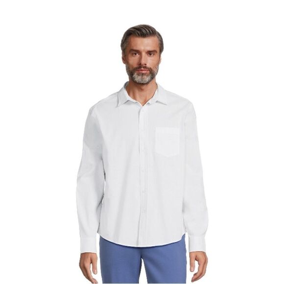 Men’s White Long Sleeve Poplin Button-Up Dress Shirt 2-Pack Size 2XL - Picture 7 of 16